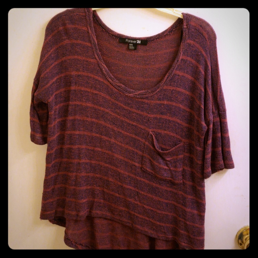 Forever 21 Oversized purple/ maroon crop top
